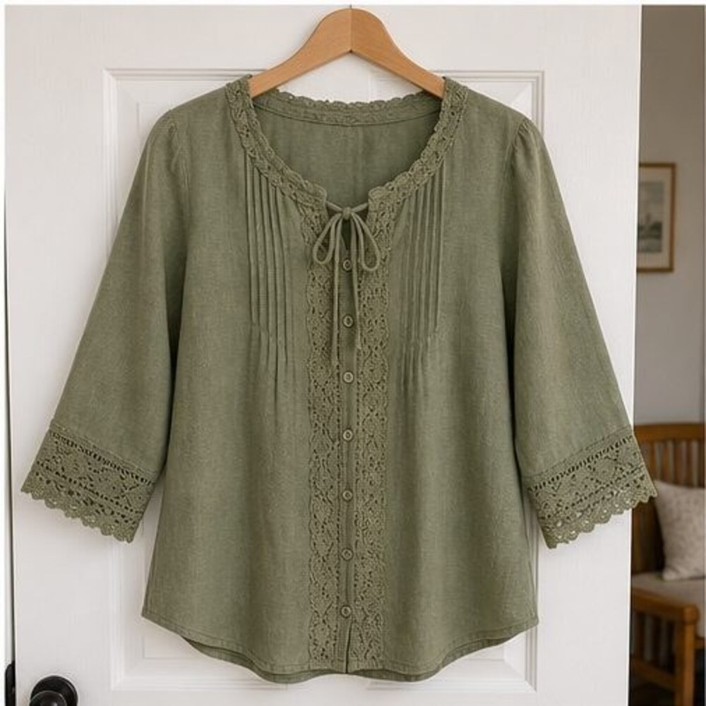 Sand Lace Trim Top
